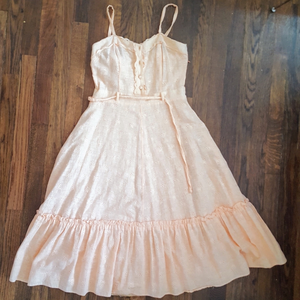 Vintage Peachy Pink Sun Summer Size S Dress
